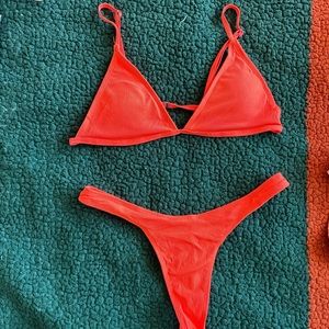 Neon pink/red bikini set